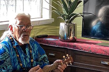 person playing ukulele