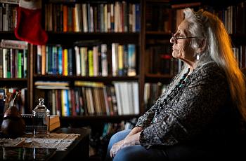 A person in a library