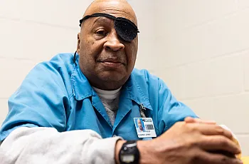 A person with an eye patch