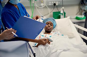 A person in hospital bed