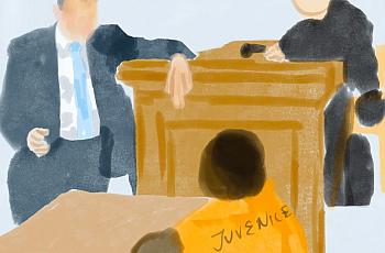 A  drawing of the court 