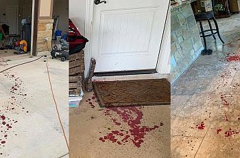 Image of blood stains on the floor