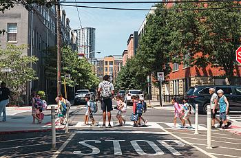 Pedestrains crossing