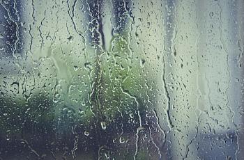 Rain on window.