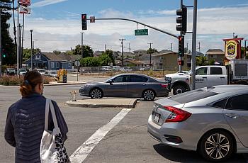 Person crossing a road