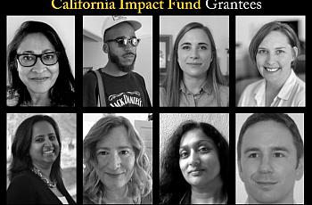 Head shots of six women and two men awarded impact fund grants