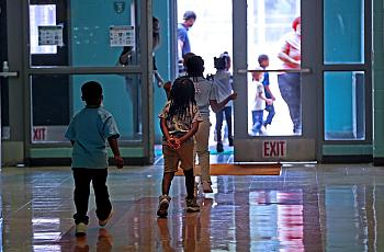 Students at Starms Discovery Learning Center in Milwaukee head out for recess on Aug. 16, 2022. Asthma is the most common diseas