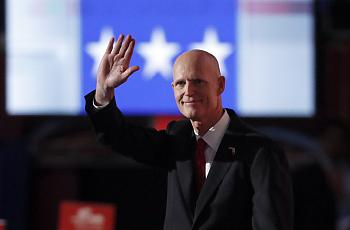 Florida Gov. Rick Scott speaks during the third day of the Republican National Convention in Cleveland, Wednesday, July 20, 2016