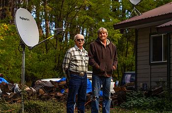 Marshel Sumerlin, left, and his son, Lee, at their home in Ferry County, Washington. The family, whose story was featured in the