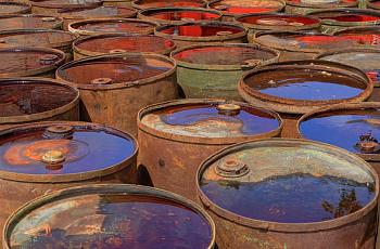 Rusting oil drums