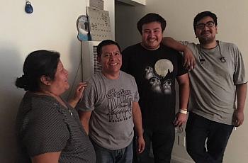 We placed a sensor inside the home of Cristina Sanchez (L) and her husband Felino Chanax (next to L), in Maywood, in southeast L