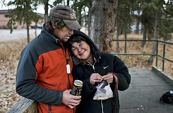 A married homeless couple profiled by Alaska Dispatch News. [Photo by Marc Lester/ADN]