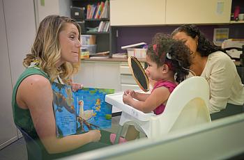 Speech therapy session at Central Florida Speech and Hearing Center. 