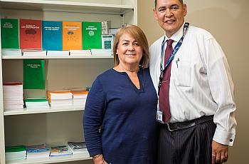 Maria Algarin and Pedro Arciniega work together for the Family Advocate Program.