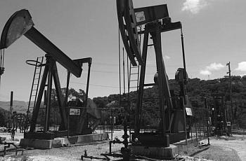 Oil wells at the Arroyo Grande Oil Field.