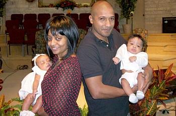 Latrelle Huff with her ex-boyfriend and their twins at the babies’ baptism in 2014. (Photo: Family photo via USA TODAY)