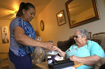 A person receiving in-home care.