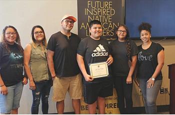 The 2017 graduating class of Future Inspired Native American Leaders, a college readiness program. 