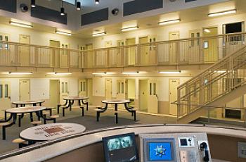 A residential pod inside Sacramento County's youth detention facility.