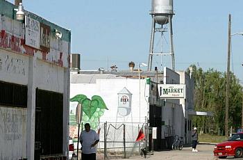 The small business district of Biola, the town with the highest COVID vaccination rate in the central San Joaquin Valley.