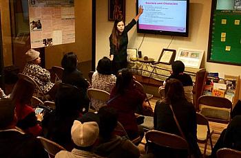 Cindy Sicheang Phou of the Cambodian Family Community Center leads a breast health education workshop, funded by Susan G. Komen,