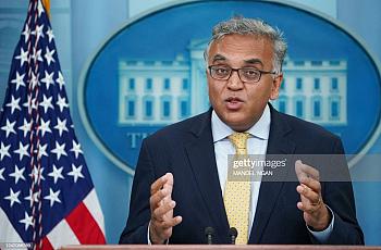White House COVID-19 Response Coordinator Ashish Jha speaks during the daily briefin