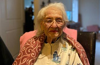 98-year-old Marion Curtis at her home in Revere.