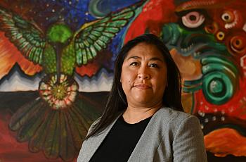 Ana Huynh, shown in her Chapel Street office, is the program director for Mixteco Indigena Community Organizing Project 