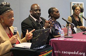 Panelists at the Learning While Black in SFUSD community forum