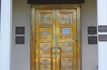 A courthouse door in New Mexico