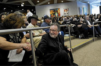 Bishop Jaime Soto of the Sacramento Catholic Diocese waits to speak at a Sacramento County supervisors workshop held to consider options for restoring healthcare assistance to immigrants in the country illegally. (Lezlie Sterling)