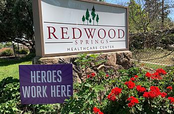 Redwood Springs Healthcare Center on Tuesday, April 14, 2020. 