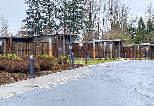 set of cottages in a row