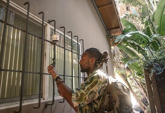 A men standing by a window