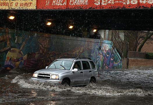 A car in the flood 