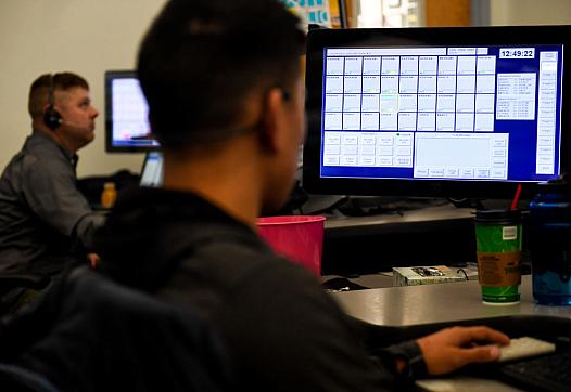 Person looking at a computer screen