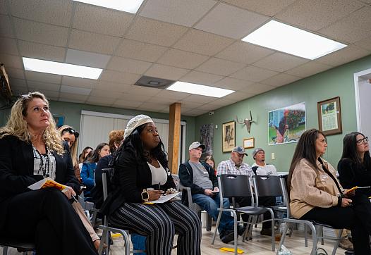 People with experience of the opioid crisis participate in a listening session organized by the Gulf States Newsroom 