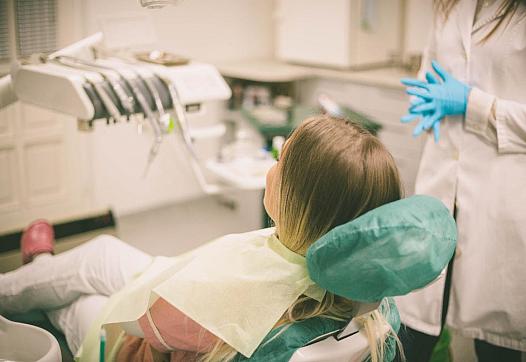 Person in a dentist chair
