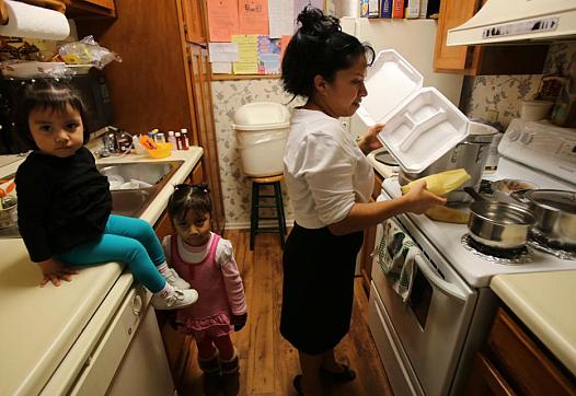 kids working in the kitchen