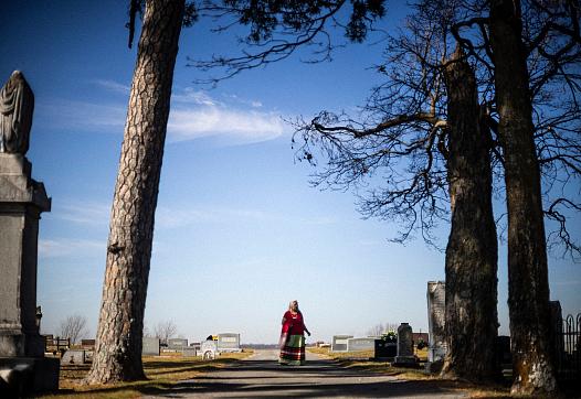 Patti Jo King visits the Tahlequah Cemetery near her home in Tahlequah, Oklahoma. 