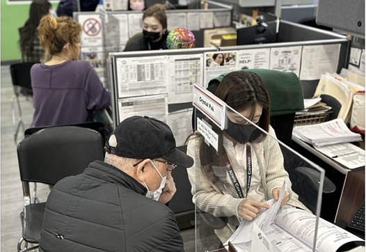 people sitting in cubicles