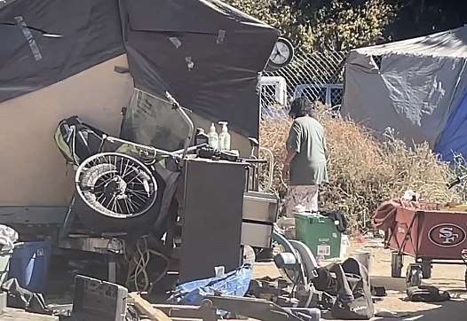 Belongings strewn around