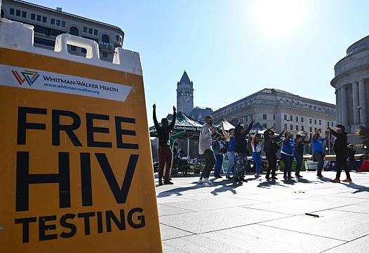 'Free HIV testing' board