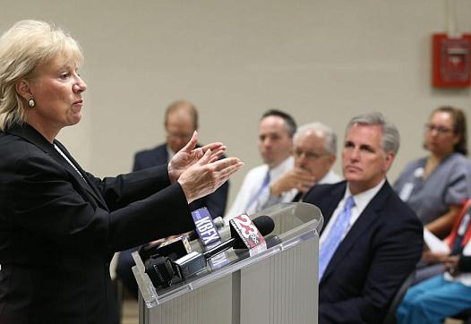 In this 2016 file photo, State Sen. Jean Fuller, R-Bakersfield, addresses a group at Kern Medical Center hearing about a clinical trial for the treatment of valley fever. Credit: Casey Christie / The Californian