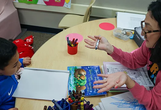 A child and a person