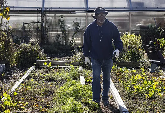 A person in a farm like setting