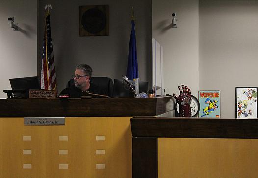 A judge in a court room