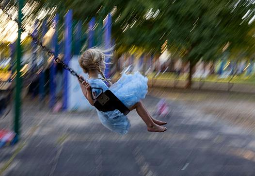 A child on a swing
