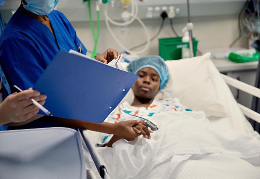 A person in hospital bed