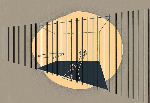 Illustration of a person in jail